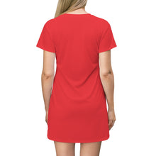 Load image into Gallery viewer, Ladies Dress Red w/ white print