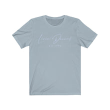 Load image into Gallery viewer, Unisex Jersey Short Sleeve Tee LD signature Baby Blue Print