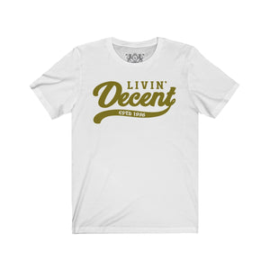 Unisex Jersey Short Sleeve Tee Gold Print