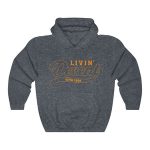 Unisex Hoodie Orange Outline Print