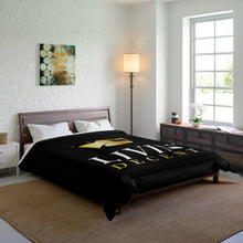 Load image into Gallery viewer, Comforter Black w/ Circle Crown print