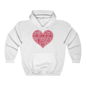 Unisex Hoodie Love Livin' w/red Print