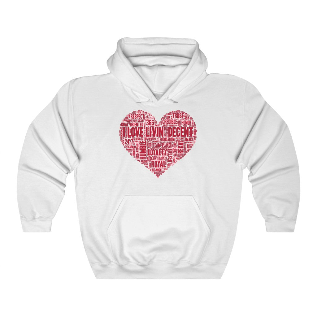 Unisex Hoodie Love Livin' w/red Print