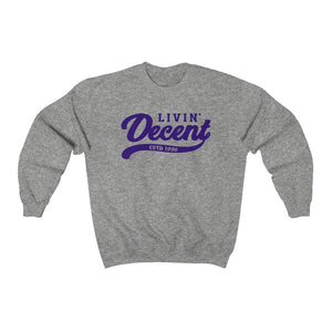 Unisex Crewneck Sweatshirt w/Purple Print