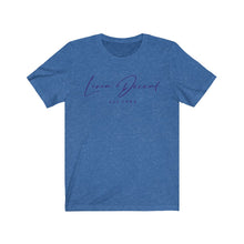 Load image into Gallery viewer, Unisex Jersey Short Sleeve Tee LD signature Navy Print