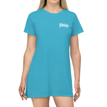 Load image into Gallery viewer, Ladies Dress Turquoise w/ white print