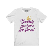 Load image into Gallery viewer, Unisex Jersey Short Sleeve YOLO w/hot pink print