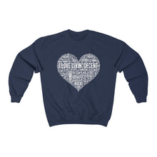 Load image into Gallery viewer, Unisex Crewneck Sweatshirt I Love Livin&#39; w/White Print