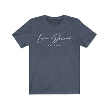 Load image into Gallery viewer, Unisex Jersey Short Sleeve Tee LD signature White Print