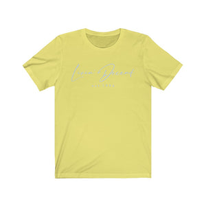 Unisex Jersey Short Sleeve Tee LD signature Baby Blue Print