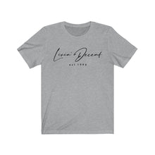 Load image into Gallery viewer, Unisex Jersey Short Sleeve Tee LD signature Black Print