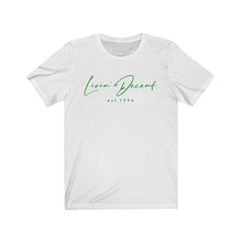 Load image into Gallery viewer, Unisex Jersey Short Sleeve Tee LD signature Kelly Green Print
