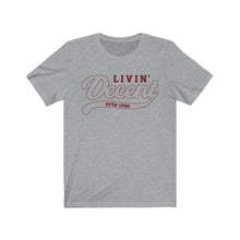 Load image into Gallery viewer, Unisex Jersey Short Sleeve Maroon Outline Print