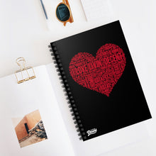 Load image into Gallery viewer, Spiral Notebook Black/Red Love Livin&#39; - Ruled Line