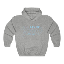 Load image into Gallery viewer, Unisex Hoodie Light Blue Outline Print