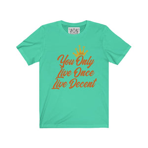 Unisex Jersey Short Sleeve YOLO w/orange print