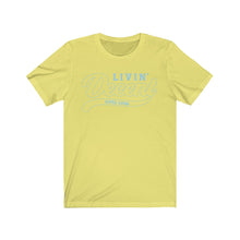 Load image into Gallery viewer, Unisex Jersey Short Sleeve Light Blue Outline Print