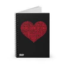Load image into Gallery viewer, Spiral Notebook Black/Red Love Livin&#39; - Ruled Line