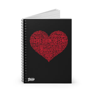 Spiral Notebook Black/Red Love Livin' - Ruled Line
