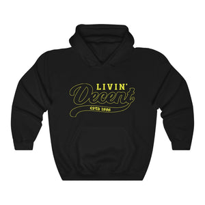 Unisex Hoodie Yellow Outline Print