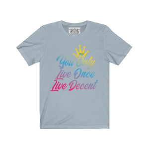 Unisex Jersey Short Sleeve YOLO gradient print