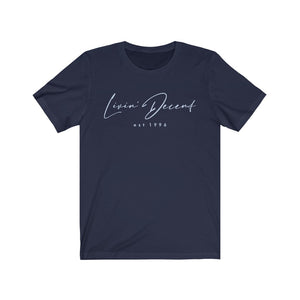 Unisex Jersey Short Sleeve Tee LD signature Baby Blue Print