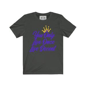 Unisex Jersey Short Sleeve YOLO w/purple print