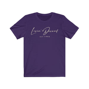 Unisex Jersey Short Sleeve Tee LD signature Cream Print
