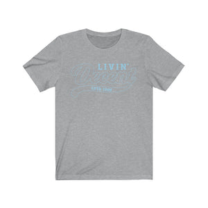 Unisex Jersey Short Sleeve Light Blue Outline Print