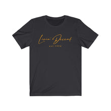 Load image into Gallery viewer, Unisex Jersey Short Sleeve Tee LD signature Orange Print
