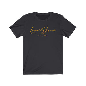 Unisex Jersey Short Sleeve Tee LD signature Orange Print