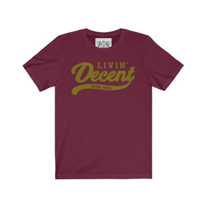 Unisex Jersey Short Sleeve Tee Gold Print