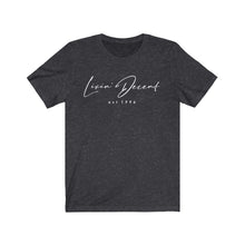 Load image into Gallery viewer, Unisex Jersey Short Sleeve Tee LD signature White Print