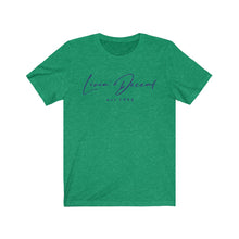 Load image into Gallery viewer, Unisex Jersey Short Sleeve Tee LD signature Navy Print