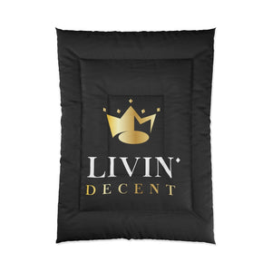 Comforter Black w/ Circle Crown print