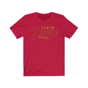 Unisex Jersey Short Sleeve Gold Outline Print
