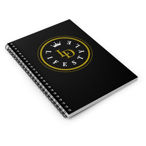 Spiral Notebook Lifestyle ll Black w/Gold-White - Ruled Line