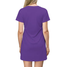 Load image into Gallery viewer, Ladies Dress Purple w/ white print