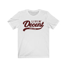 Load image into Gallery viewer, Unisex Jersey Short Sleeve Tee Burgundy Print