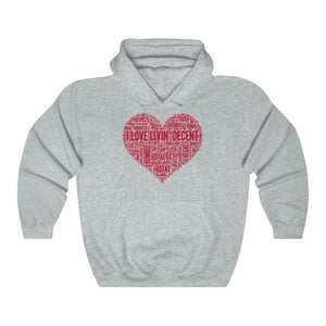 Unisex Hoodie Love Livin' w/red Print