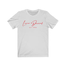 Load image into Gallery viewer, Unisex Jersey Short Sleeve Tee LD signature Red Print
