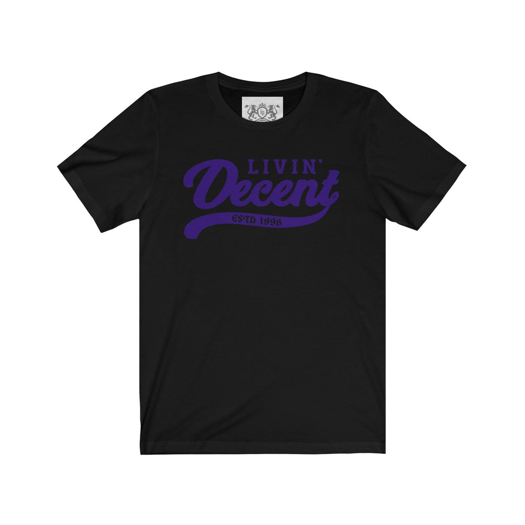 Unisex Jersey Short Sleeve Tee Purple Print