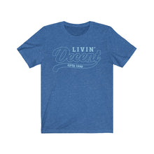Load image into Gallery viewer, Unisex Jersey Short Sleeve Light Blue Outline Print