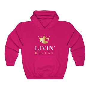 Unisex Hoodie Circle Crown White/Gold print