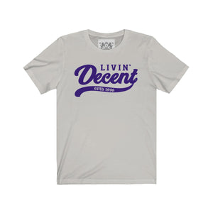 Unisex Jersey Short Sleeve Tee Purple Print