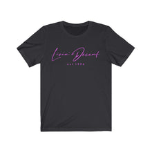 Load image into Gallery viewer, Unisex Jersey Short Sleeve Tee LD signature Hot Pink Print