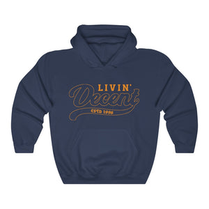 Unisex Hoodie Orange Outline Print