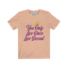 Load image into Gallery viewer, Unisex Jersey Short Sleeve YOLO w/hot pink print