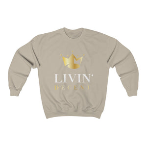 Unisex Crewneck Sweatshirt Circle Crown White/Gold print