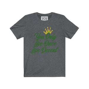 Unisex Jersey Short Sleeve YOLO w/green print